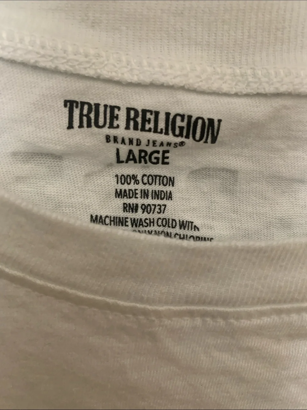 True Religion White Short Sleeve Crewneck Tee